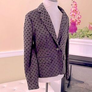 COVINGTON Black Velvet Embossed  Polka Dot Blazer NWOT